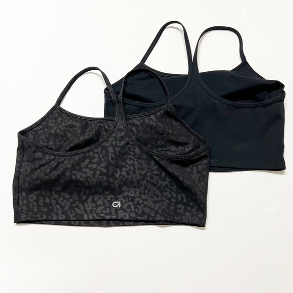 Gap Fit Womens Black Leopard Plain Black Recycled Power Brami Bundle of 2 Size M - Picture 6 of 8
